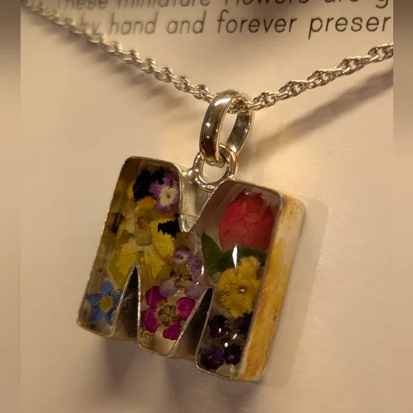 Sterling Silver Floral Necklace - NWT - "M" - Picture 6 of 8